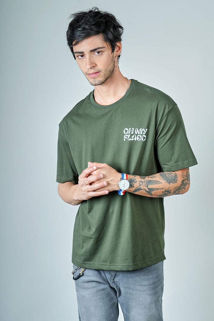 Letter Printed Spanish Green T-Shirt