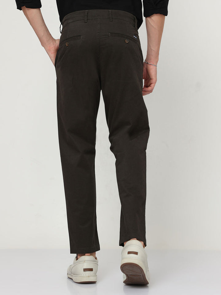 Black Marlin Relaxed Fit Cotton Trouser For men