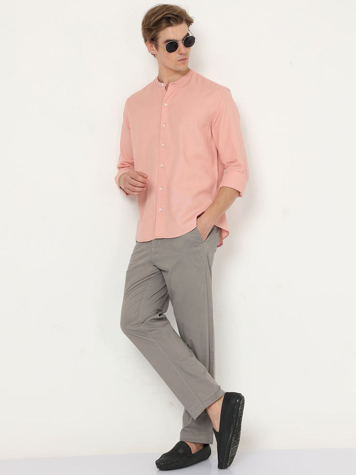 Dusty Gray Relaxed Fit Cotton Trouser For Men
